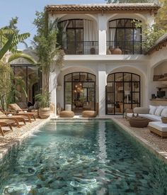 Mediterranean Beach House Exterior, Traditional Home Exterior, Concept Villa, Mediterranean Homes Exterior, Taman Air, Curated Home, Dream Life House, House Aesthetic, Spanish Style Home