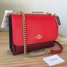 100% Authentic Coach C2860 Colorblock Klare Crossbody Bright Poppy Multi And Gold Hardware **Brand New With Tags** Approximate Measurements: 8.5" (L) X 6" (H) X 3" (W) Chain Strap Can Be Wear As A Crossbody Or Shoulder Style Crossbody Coach, Kate Spade Backpack, Brown Leather Crossbody Bag, Coach Crossbody Purse, Vintage Crossbody Bag, Small Crossbody Purse, Red Purses, Floral Bags, Saddle Leather