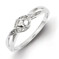 a white gold ring with diamonds in the middle and a knot design on the band