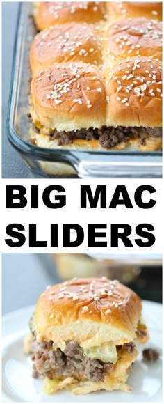 two pictures with the words big mac sliders on them