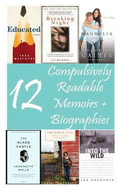 some books are stacked together with the title 12 compunished readable memorys and biographies