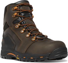 PRICES MAY VARY. FULL-GRAIN LEATHER boots, rigorously tested for strength and durability, featuring the lightweight Danner Trailguard TPU shank for stability and underfoot protection on uneven terrain COMPOSITE TOE boots for men with a non-metallic safety toe that does not transmit heat or cold, nor will it set off metal detectors. Meets or exceeds all ASTM F2413-18 M I/75 C/75 EH standards WATERPROOF work boots for men featuring a watertight yet breathable GORE-TEX lining prevents water from ge Work Boots For Men, Composite Toe Work Boots, Metal Detectors, Work Boots Men, Boots For Men, Heel Caps, Work Safety, Toe Boots, Safety Shoes