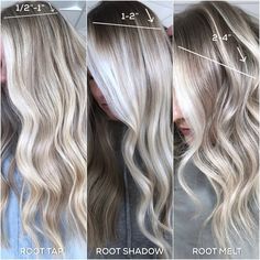 Difference Between Root Smudge And Root Melt, Fall Blonde Hair Shadow Root, Root Shadow Blonde Highlights, Level 7 Roots Balayage, Root Color With Highlights, Grey Blonde Root Melt, Bright Blond Dark Root, Cool Tone Blonde With Shadow Root, Root Bump Blonde