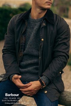 Rugged Masculine Style, Waxed Jacket Men, Barbour Men Outfit, Mens Heritage Style, Hunting Outfit For Men, Outdoor Outfit Men, British Mens Fashion, Classic British Style Men, Barbour Style Men