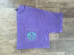 Monogrammed Short Sleeve Comfort Colors Pocket T-shirt Cheap Monogrammed Crew Neck T-shirt, Affordable Monogram Crew Neck T-shirt, Monogram Pocket Tees, Gift Bachelorette Party, Comfy Sweats, Comfort Colors Tshirt, Tshirt Ideas, Wedding Parties, Silhouette Cameo Projects