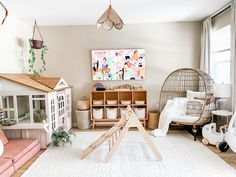 a child's room with toys and furniture in it