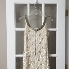 A Gorgeous Yoana Baraschi Lite Cream Colored Semi Beaded Cocktail Dress, Never Been Worn. Perfect For A Cocktail Party, Wedding Our Gala! Sleeveless Embellished Evening Dress For Party, Beaded Sleeveless Sequin Dress For Wedding, Sleeveless Beaded Sequin Dress For Wedding, Cocktail Party Wedding, Beaded Cocktail Dress, Party Wedding, Cocktail Party, Cream Color, Night Out