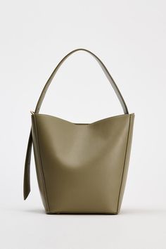 BUCKET BAG - Green | ZARA United States Affordable White Bucket Bag With Removable Pouch, Zara Shoulder Bag With Removable Pouch, Office Bucket Shoulder Bag With Adjustable Strap, On-the-go Bucket Shoulder Bag With Detachable Handle, Office Bucket Shoulder Bag With Detachable Strap, Office Bucket Shoulder Bag With Removable Pouch, Office Bucket Bag With Double Handle And Removable Pouch, Office Bucket Satchel With Detachable Strap, Elegant Double Handle Satchel With Buckle Closure