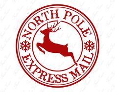 North Pole Stamp, North Pole Post Office, Santa Sack Svg, Santa Workshop, Merry Mail, Santa Stamp, North Pole Sign, Santa Letters, North Pole Christmas