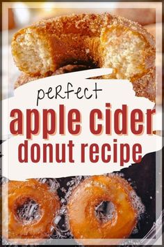 Nothing says fall like Apple Cider Donuts! Reduced apple cider and cinnamon give these donuts a rich apple cider flavor. These easy, fried cake donuts have a soft, tender, texture with a crispy cinnamon sugar outside. Beignets Cuits, Cider Donuts Recipe, Apple Cider Donuts Recipe, Apple Cider Donuts Baked, Weight Watcher Desserts, Gluten Free Donuts, Donuts Recipe, Low Carb Dessert, Baked Apple