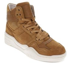 There are few shoes as timeless as the 90s high-top. The M-110 Lux sneaker combines an old-school silhouette and PONYs retro branding with modern features and superior materials. The premium suede and leather uppers, coupled with the bold line work of the 90s and PONYs iconic chevron make these mens shoes a choice that elevates any outfit with style and class. Showcasing PONYs exceptional craftsmanship, these shoes feature soft leather lining and a comfort-molded footbed, ensuring lasting suppor Pony Sneakers, Retro Branding, Athletic Looks, Line Work, Athletic Sneakers, The 90s, Shoes Trainers, Hiking Shoes, Skate Shoes