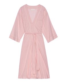 Introducing The Robe. -- Slumber Stripe by THE GREAT. SP24 SLEEP SALE: This loungewear features pink and white stripes, a V-neckline, three-quarter sleeves, and a waist-tie belt, crafted from 100% cotton for ultimate comfort. Spring Cotton Sleepwear For Home, Spring Sleepwear With Relaxed Fit, Cotton Relaxed Fit Nightgown For Spring, Spring Cotton Nightgown For Home, Spring Loungewear Nightgown Relaxed Fit, Oversized Sleepwear For Spring Loungewear, Striped Sleepwear For Summer Sleepover, Spring Striped Sleepwear For Loungewear, Striped Sleepwear For Spring Loungewear