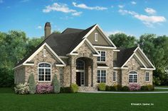 this is an artist's rendering of the front elevation of a home for sale