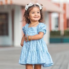 This Blue Floral dress is the perfect dress for your little one. * Placement : Each dress is custom made so the pattern placement will vary for each dress. * Addison dress features an elastic gathered back, and a tiered twirly skirt. * Material : Cotton * Care : Machine Wash Gentle Cold, Non-Chlorine Bleach, Tumble Dry Low, Warm Iron * Made in USA Follow my Instagram page : labibi_boutique Follow my Facebook: La BiBi Boutique VIP Thank you for checking out my small shop Blue Ruffled Twirl Dress For Dress-up, Light Blue Ruffled Dress For Playdate, Blue Twirl Dress With Ruffles For Dress-up, Blue Ruffled Dress For Playdate, Blue Short Sleeve Twirl Dress For Playdate, Cute Blue Princess Dress With Short Sleeves, Blue Short Sleeve Cute Princess Dress, Cute Fitted Blue Twirl Dress, Fitted Blue Cotton Twirl Dress