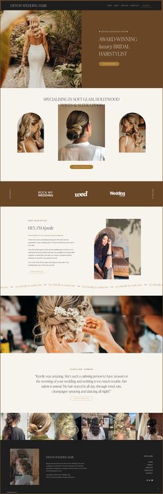 Mockup of a Squarespace website home page Hairstylist Website Design, Hairstylist Website, Wedding Hair Stylist, Bohemian Glam, Design For Wedding, Modern Bohemian