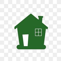 a green house with a tall chimney and windows on the roof is shown in this icon