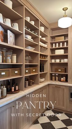 the hidden pantry with secret door is open