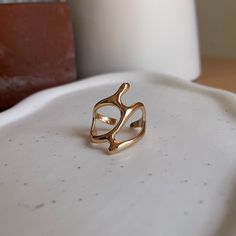 Beautiful Unique Shape Ring 18k Gold Plated Adjustable Gold Plated Rings, Minimal Fashion, Unique Rings, Rings Statement, Statement Rings, Gold Rings, 18k Gold, Gold Plate, Jewelry Rings