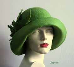 Green felt hat, Millnery felt hat, Green felt hat, Cloche hat, Felted Hats, felt hat, Cloche Hat,Flapper Hat, Art Hat, Art Deco hat, 1920s hat, Art Hats, hat, cloche , 1920's hat, Gatsby's hat, Mrs Fisher hat Hats&Caps Accessories Handmade Great, very flattering hat ! The hat is soft, very pleasant to the touch, nicely placed on the head. Special and unique ! Sophisticated and elegant ! I can make this hat in other colors and sizes. Made just for you As the base for my works I use great mate Fishers Hat, Art Hats, Art Deco Hats, 1920s Hat, Felted Hats, Gatsby Hat, Hat Art, Flapper Hat, Fall Hats