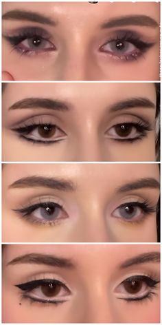 Eye Shape Makeup Chart, 60s Dark Eye Makeup, Copy And Paste Latina Eyeshadow, Big Doey Eyes Makeup, Dousing Eye Makeup, Makeup For Prominent Eyes, Cute Gothic Makeup Looks, Make Up Looks For Small Eyes, Doll Makeup Hooded Eyes