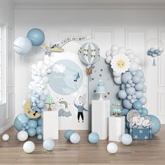 1st Birthday Boy Decorations Ideas, Winter Birthday Party Boy, 1 Birthday Boy Themes, Baby Birthday Balloon, Baby Boy Birthday Decoration, 1st Birthday Decorations Boy, Baby Shower Backdrops, First Birthday Decorations Boy, 1st Birthday Boy Themes