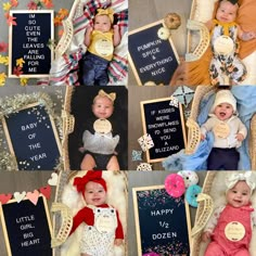 several pictures of babies and their names