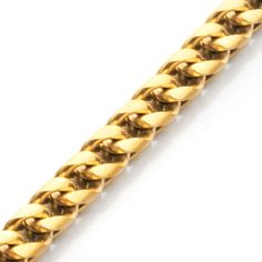 Men's Stainless Steel High Polished Finish Franco Chain Bracelet. Available lengths: 8.25" and 8.75". Cuban Link Box Chain Bracelet For Formal, Formal Gold Cuban Link Bracelet With Box Chain, Gold Curb Chain Link Bracelets, Gold Link Bracelets With Curb Chain, Classic Gold Cuban Link Bracelet With Box Chain, Chain Bracelet, Mens Jewelry, 18k Gold, Stainless Steel