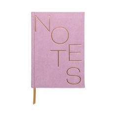 a pink notebook with the word notes written on it and a pencil sticking out of it