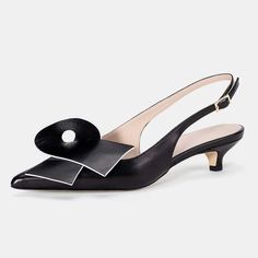 Step into sophistication with these chic black pointed-toe slingback kitten heel pumps. Perfect for women who crave elegance and comfort in their footwear choices. Color: Black Heel Type: Kitten heel Heel Height: 1.75'' / 44.45 mm approx Product measurements were taken using size 8. Please note that measurements may vary by size. Toe: Pointed toe Buckled slingback design Handcrafted US sizing. Fits true to size Size 12 Heels, Feminine Shoes, Black Kitten Heels, Artisan Fashion, Fab Shoes, Feminine Chic, Slingback Flats, Black Heel, Kitten Heel Pumps