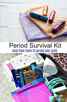 Period Must Haves, Period Survival Kit, Survival Basket, Period Starter Kit, Emergency Kit For Girls, Period Supplies, Period Box, Portable Heating Pad, First Period Kits