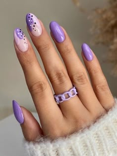 Purple Nail Art Designs, Light Purple Nails, Violet Nails, Purple Glitter Nails, Purple Nail Art, Fake Nails Designs, Lavender Nails