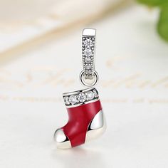 925 Sterling Silver Christmas Stocking With Zirconia Charm Bead Fits Charm Bracelet Pendant Material: Pure 925 sterling silver Item Type: Charms, DIY Jewelry Great gift idea for Christmas, Birthday etc. For more dangle charms, click: https://www.etsy.com/shop/AllJewelrySupplies?section_id=25033382 Go back to the store, click: www.alljewelrysupplies.etsy.com Christmas Party Jewelry With Cubic Zirconia, Elegant Silver Holiday Jewelry, Silver Jewelry For New Year Gift, Elegant Silver Jewelry For New Year, Valentine's Day Silver Jewelry For Holiday, Silver Jewelry For Festive New Year, Silver Christmas Holiday Jewelry, Silver Holiday Jewelry Gift, Holiday Sterling Silver Jewelry