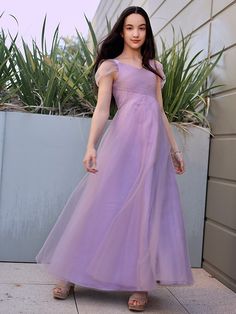 Neckline: V-neckSilhouette: ElegantBuilt-in Bra: YesSleeve: Short SleevesEmbellishment: RuchedWaist: NaturalBack Style: ZipperHemline/Train: Floor-Length Spring V-neck Dresses For Banquet, Summer Bridesmaid Gown With V-neck, Purple V-neck Bridesmaid Evening Dress, V-neck Ruffle Bridesmaid Dress For Party, Purple Fitted V-neck Gown, Fitted V-neck Bridesmaid Dress For Spring, V-neck Pleated Bodice Gown For Prom Season, Lavender V-neck Dress For Formal Occasions, Spring V-neck Maxi Dress For Banquet