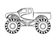 a monster truck coloring page for kids to print out and color on the back side