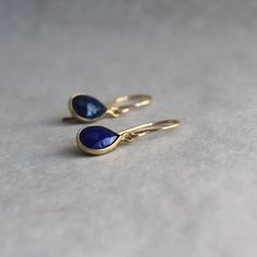 "Petite lapis lazuli natural drops in a gold plated bezel.  An intense burst of blue in a delicate earring with gold contrast .5\" lapis charm 1\" total length of earring Would go beautifully with this necklace https://www.etsy.com/listing/1197829876/deep-blue-lapis-and-gold-necklace?click_key=d792b6fccce08043de7586bf29520c2972b606b1%3A1197829876&click_sum=8bf6a55a&ref=shop_home_active_4&frs=1" Delicate Earring, Petite Earrings, Lapis Earrings, Moss Aquamarine, Lapis Lazuli Earrings, Blue Lapis, Gorgeous Bracelet, Delicate Earrings, March Birth Stone