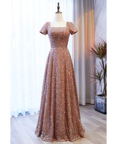 Buy modest sequined champagne long formal dress with square neckline at cheap price online. Free stable shipping and pro custom service since 2009. Prom Dresses 2022 Long Modest, Prom Dresses For Teens Modest Elegant, Pear Simple Prom Dress Modest, Modest Prom Dresses Under $100, Glittery Prom Dresses Modest, Modest Christmas Banquet Dresses, Winter Ball Dress Modest, Simple Prom Dress Modest Long, A Line Prom Dresses Modest