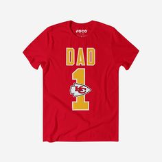 Kansas City Chiefs Number 1 Dad T-Shirt FOCO S - FOCO.com Kansas City Chiefs Apparel, Chief Clothes, Chiefs Shirt, Kansas City Chiefs Shirts, Chiefs Shirts, Logo Display, One Piece Pajamas, Team T Shirts, Team Shirts