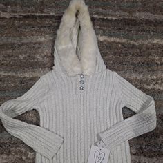 Girls 4t Cream Sweater With Sparkles Fur Hood, Crystal Heart Buttons On Neck New With Tags Clothes Board, Awesome Outfits, Doll Wardrobe, Cream Sweater, Fur Hood, Clothes Ideas, Cute Sweaters, Senior Year, Winter Sweaters