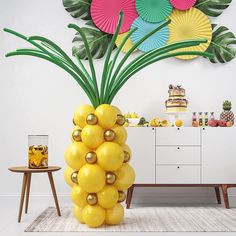 a large balloon sculpture made to look like a pineapple