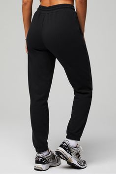 Year Round Terry Sweatpant Fabletics black female Activewear >> Womens >> Bottoms >> Pants & Joggers >> Joggers Year Round Terry regular Everyday/Lounge External Pocket Black Bottoms With Comfort Waistband For Yoga, Comfort Waistband Black Yoga Bottoms, Black Yoga Bottoms With Comfort Waistband, Black Tapered Leg Activewear For Workout, Workout Bottoms With Comfort Waistband And Tapered Leg, Gym Bottoms With Elastic Waistband And Tapered Leg, Black Workout Bottoms With Elastic Waistband, Tapered Leg Gym Bottoms With Elastic Waistband, Black Tapered Leg Gym Bottoms