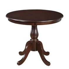 a round wooden table with four legs and an oval top, on a white background