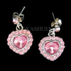 "PERFECT VALENTINE GIFT / WEDDING GIFT FOR LADIES /BRIDE/BRIDESMAID!! You are getting 1 pair of Sparkling Pink HEART Stud earrings made with Swarovski Crystals. The center crystal is Rivoli crystal, it gives extra shine to the earrings. The earrings measure 9/16\" wide X 7/8\" high (14mm X 23mm) Crystal Color: Light Rose, Rose, Rose AB Prices are in US$. For shipping policies and other important information, click on \"profile\" on the right. See an item that you like but has already been sold? Sparkling Heart Earrings For Wedding, Sparkling Heart Shaped Earrings For Wedding, Heart-shaped Earrings With Sparkling Stones For Wedding, Crystal Heart Cut Earrings For Anniversary, Heart-shaped Sparkling Earrings For Wedding, Crystal Heart Cut Earrings For Wedding, Wedding Jewelry With Bling For Valentine's Day, Valentine's Day Wedding Jewelry With Bling, Pink Earrings For Valentine's Day Celebration