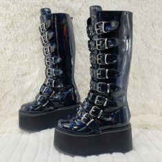 Emo Cloth, Goth Boots, My Shopping List, Black Platform Boots, Goth Punk, Goth Fashion, Platform Boots, New Shoes, Knee High Boots