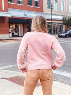 Add a fun and unique flare to your wardrobe in 2PM's Flower Power Sweater ! This sweater features soft and stretchy knit material , a relaxed fit and a beautiful ivory and pink floral pattern. This piece pairs perfectly with denim or a khaki's for the cutest look! Spring Fitted Cardigan With Floral Print, Spring Floral Print Long Sleeve Sweater, Spring Fitted Floral Print Cardigan, Long Sleeve Floral Print Sweater For Spring, Trendy Floral Print Cardigan For Spring, Spring Cotton Cardigan With Floral Print, Pink Floral Embroidery Cardigan For Spring, Trendy Pink Cardigan For Spring, Spring Floral Print Cotton Cardigan