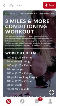 a flyer for a women's bodybuilding class with the text 3 miles and more conditioning workout