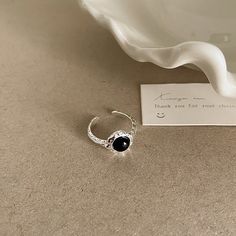 Material: Metal Style: INS Style Black Open Midi Rings For Promise, Black Open Midi Ring For Promise, Trendy Black Midi Rings For Gift, Trendy Black Midi Rings As Gift, Black Open Ring Metal Rings, Black Metal Open Ring, Black Metal Crystal Round Ring, Elegant Black Metal Midi Rings, Minimalist Black Metal Rings