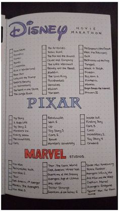 the disney pixar movie schedule is shown in this handout