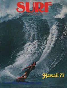 a man riding a surfboard on top of a wave in the ocean with words above it