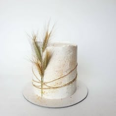 a white hat with some grass on the top and bottom, against a white background