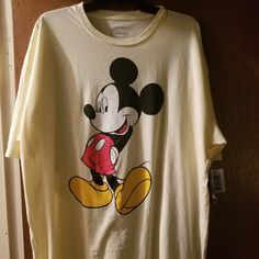 New Mickey Mouse Shirt Mickey Mouse Crew Neck Shirt For Summer, Casual Mickey Mouse Tops With Relaxed Fit, Fun Short Sleeve Mickey Mouse Shirt, Cotton Mickey Mouse Top With Relaxed Fit, Fun Mickey Mouse Short Sleeve Shirt, Mickey Mouse Crew Neck Top For Summer, Summer Mickey Mouse Crew Neck Shirt, Spring Mickey Mouse Short Sleeve Top, Casual Mickey Mouse Relaxed Fit Tops